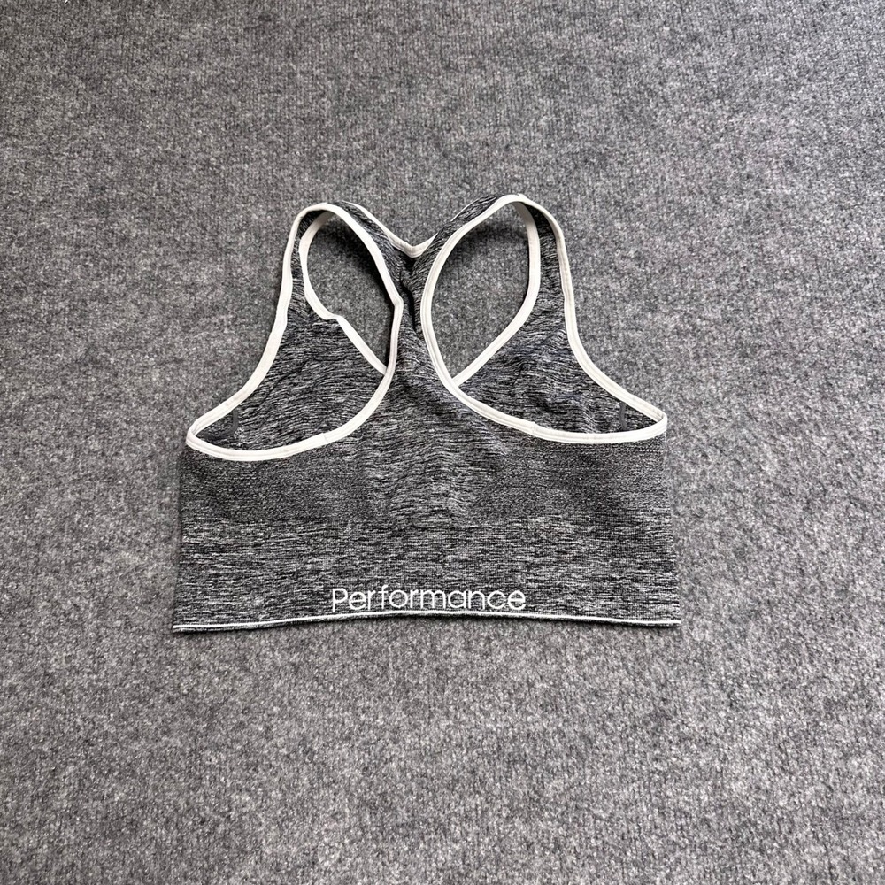 Calvin Klein Sports Bra Womens Size S Gray Heathered Performance Racerback Logo